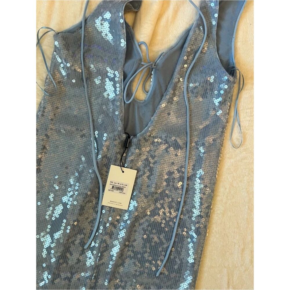 Bardot Light Blue Sequin Midi Dress - Picture 2 of 5